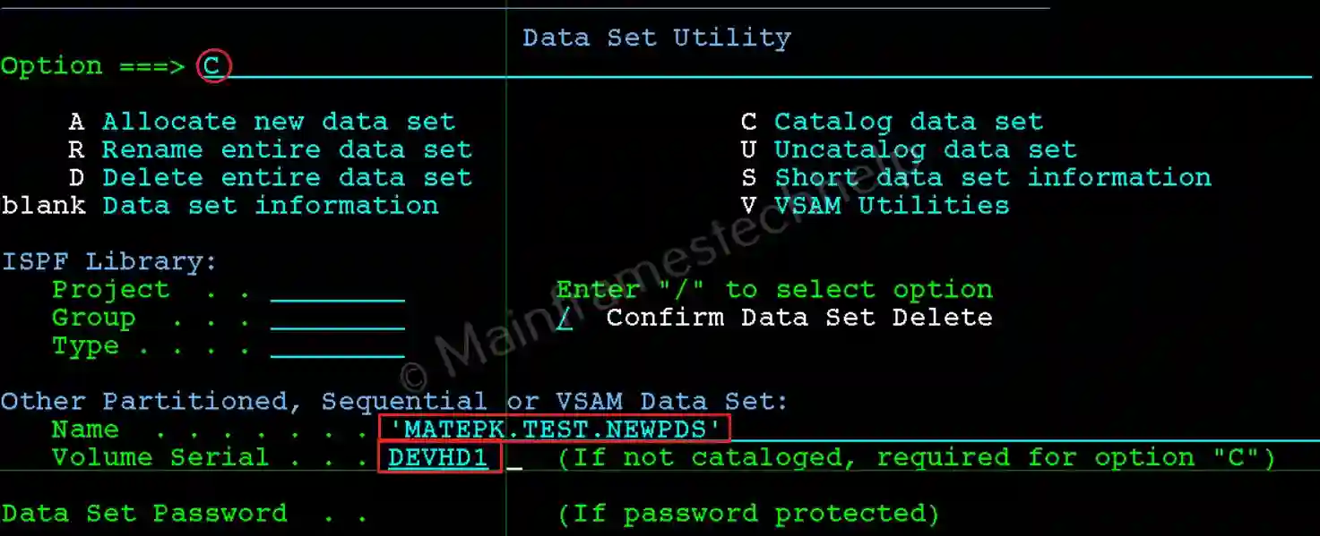 Catalog PDS Example