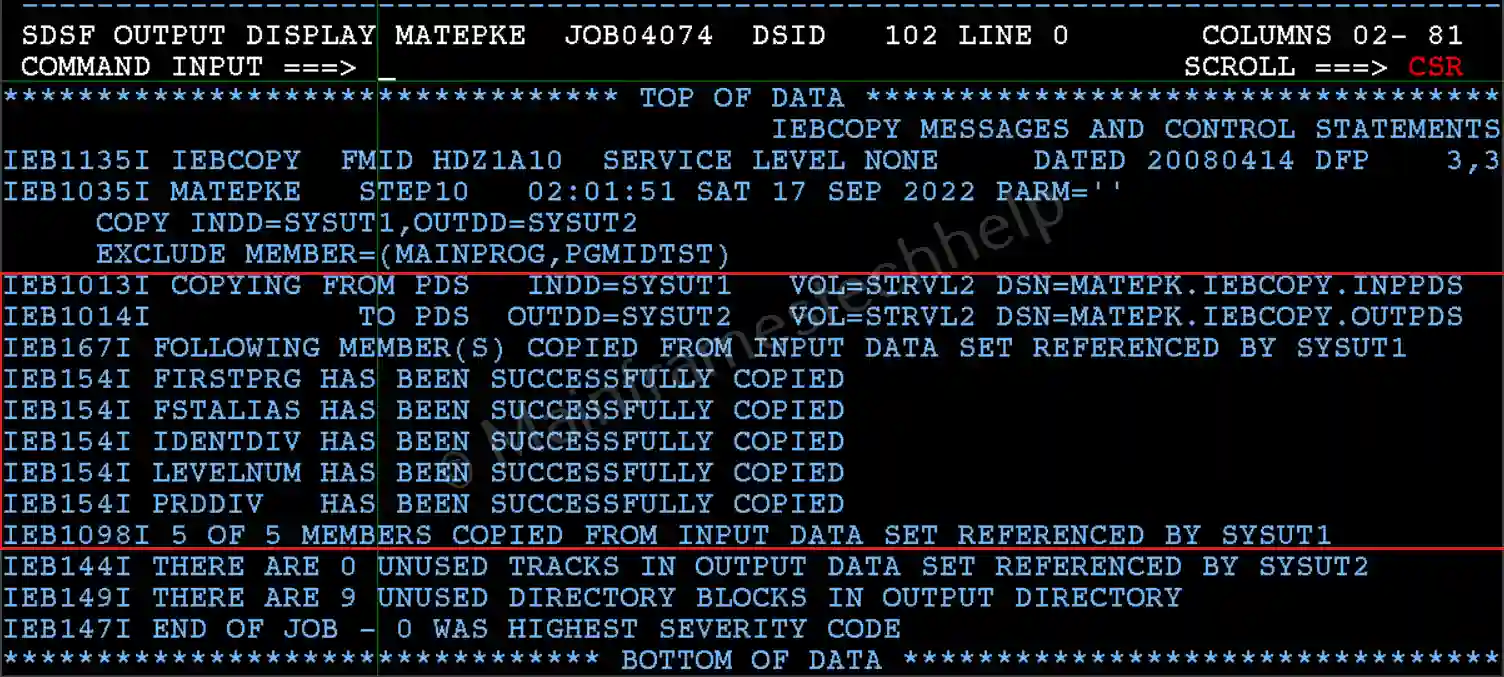 EXCLUDE Job Status
